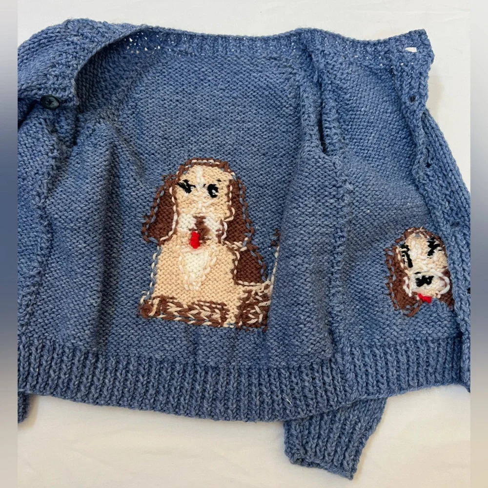 Like New Cardigan Sweater Puppy Dogs Toddler Size 9 Months Baby Blue Unbranded - Picture 16 of 16